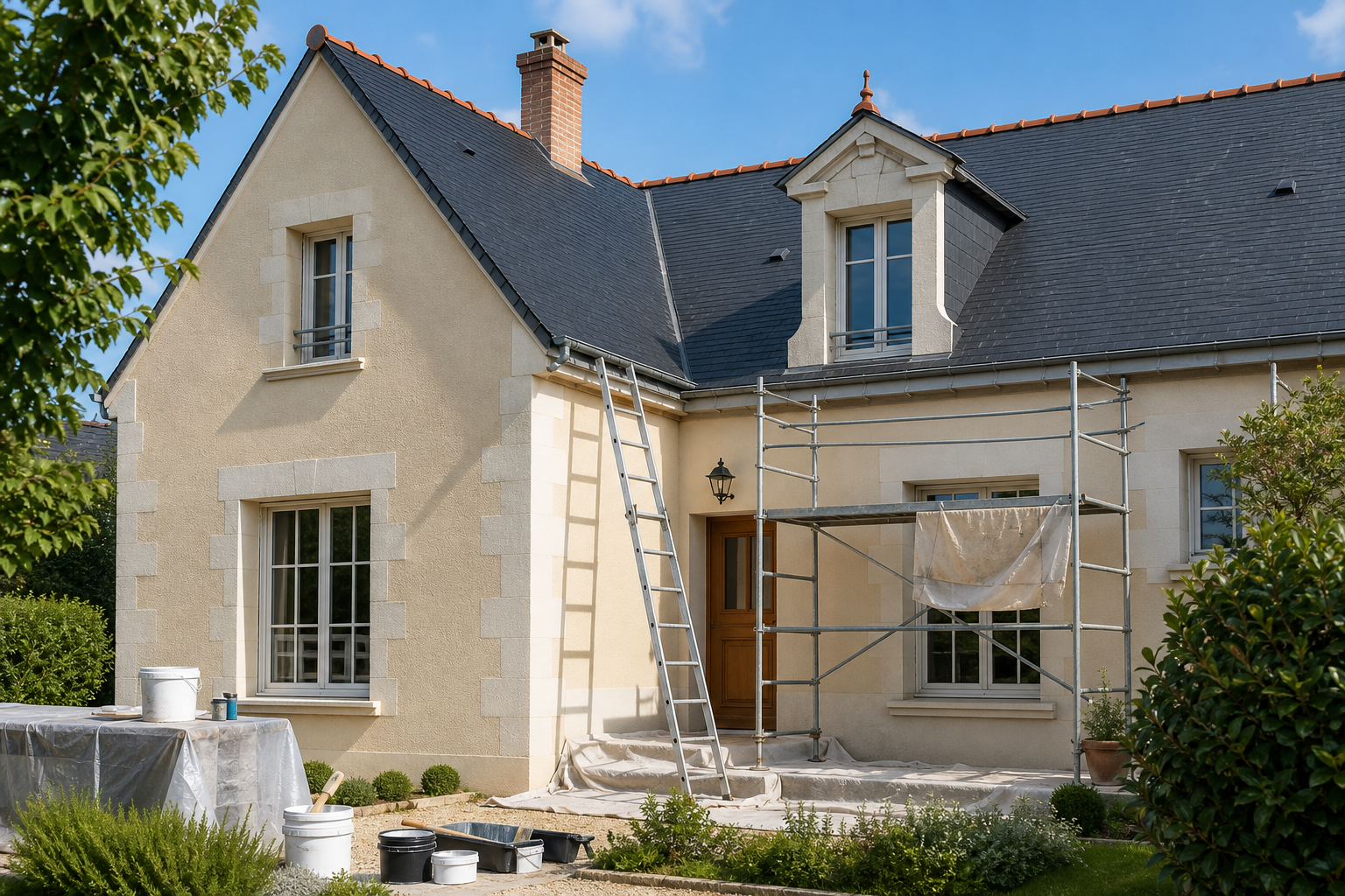 Illustration d'une façade et toiture rénovées